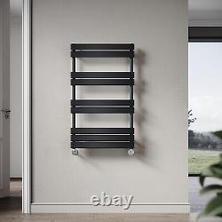 Designer Flat Panel Heated Bathroom Towel Rail Radiator Chrome White Black