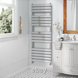 Designer Flat Panel Heated Bathroom Towel Rail Radiator Chrome White Grey Black