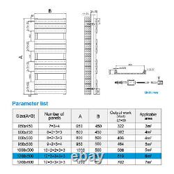 Designer Flat Panel Heated Bathroom Towel Rail Radiator Warmer Heating White