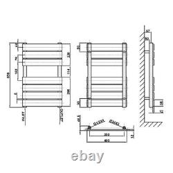 Designer Flat Panel Heated Bathroom Towel Rail Radiator White 1200X500mm