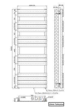 Designer Flat Panel Heated Towel Rail Bathroom Ladder Radiator Anthracite White