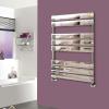 Designer Flat Panel Heated Towel Rail Bathroom Radiator Uk Centre Heating Chrome