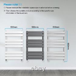 Designer Flat Panel Heated Towel Rail Radiator Ladder Bathroom Warmer Valves
