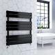 Designer Flat Panel Heated Towel Rails Bathroom Ladder Radiator Black Rads Uk