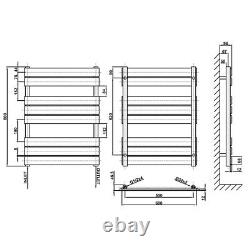 Designer Flat Panel Heated Towel Rails Bathroom Ladder Radiator Black Rads UK