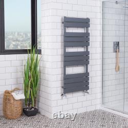Designer Flat White Sand Grey Chrome Heated Bathroom Toilet Towel Rail Radiator