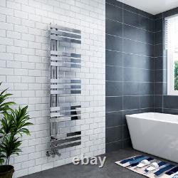 Designer Heated Towel Rail Bathroom Radiator Flat Panel Chrome 1600x450mm