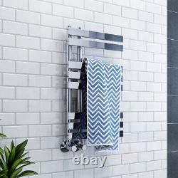 Designer Heated Towel Rail Bathroom Radiator Flat Panel Chrome 800x450mm