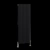 Designer Radiator Bathroom Heated Towel Rail Flat Panel Oval Column Rads Black