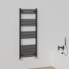 Designer Radiator Flat Panel Oval Column Central Heating Towel Rail Black Finish