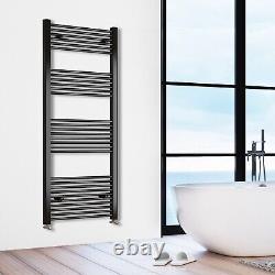 Designer Straight Heated Towel Rail Radiator Black Ladder Warmer