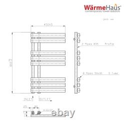 Designer Towel Radiators Chrome Modern Flat Bathroom Heated Towel Rail