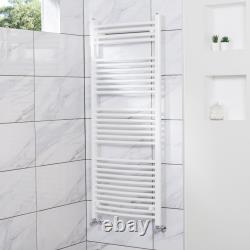 Designer White Curved Bathroom Heated Ladder Towel Rail Rad Radiators ALL SIZES