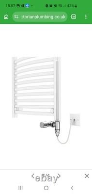 Diamond 500 x 1000 Straight Heated Towel Rail (inc. Valves + Elec Heating Kit)