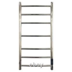 Dry Electric Curved Heated Towel Rail 400mm(w) x 800mm(h) Stainless Steel 70W