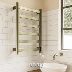 Dry Electric Heated Slimline Towel Rail 400mm(w) x 700mm(h) Brushed Brass 55W