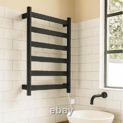 Dry Electric Heated Slimline Towel Rail 400mm(w) x 700mm(h) Matt Black 55W