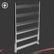 Dry Electric Heated Slimline Towel Rail 500mm(w) X 700mm(h) Stainless Steel 75w