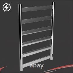 Dry Electric Heated Slimline Towel Rail 500mm(w) x 700mm(h) Stainless Steel 75W