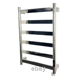 Dry Electric Heated Slimline Towel Rail 500mm(w) x 700mm(h) Stainless Steel 75W
