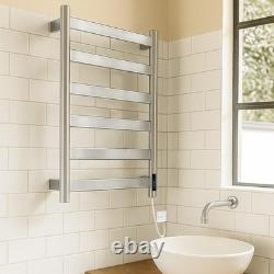 Dry Electric Heated Slimline Towel Rail 500mm(w) x 700mm(h) Stainless Steel 75W