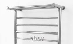 Dry Electric Heated Towel Rail Chrome Bathroom Shelf Rack Cost Efficient Design