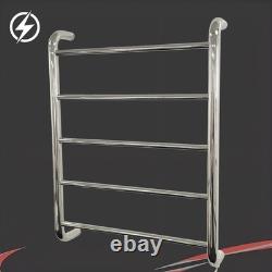 Dry Electric Traditional Heated Towel Rail 600(w) x 700mm(h) Stainless Steel 55W