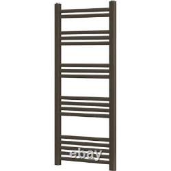 Dual Fuel Anthracite Heated Towel Rail 1200 x 450mm Flat Manual Wall Mounted