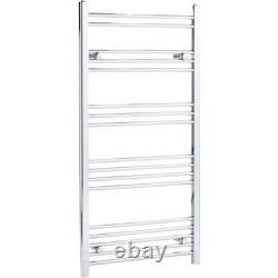 Dual Fuel Heated Towel Rail Chrome Designer Flat Manual Electric 1200x600