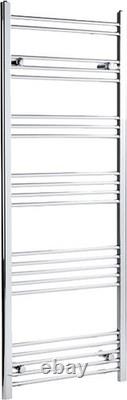 Dual Fuel Heated Towel Rail Chrome Designer Flat Manual Electric 1600 x 600mm