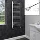 Dual Fuel Heated Towel Rail Chrome Designer Flat Thermostatic Electric 1200x600