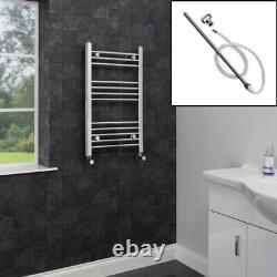 Dual Fuel Heated Towel Rail Chrome Flat Bathroom Designer Radiator Manual