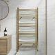 Duratherm Curved Heated Towel Rail Brushed Brass 1200 X 600mm