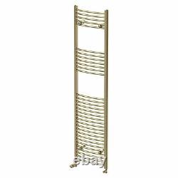 DuraTherm Curved Heated Towel Rail Brushed Brass 1800 x 450mm
