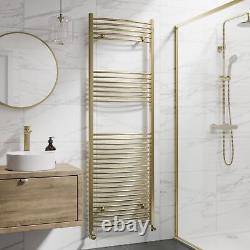 DuraTherm Curved Heated Towel Rail Brushed Brass 1800 x 600mm