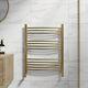 Duratherm Curved Heated Towel Rail Brushed Brass 750 X 600mm