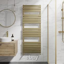 DuraTherm Flat Panel Heated Towel Rail Brushed Brass 1600 x 600mm