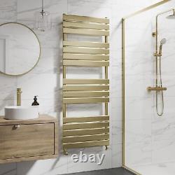 DuraTherm Flat Panel Heated Towel Rail Brushed Brass 1600 x 600mm