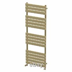 DuraTherm Flat Panel Heated Towel Rail Brushed Brass 1600 x 600mm