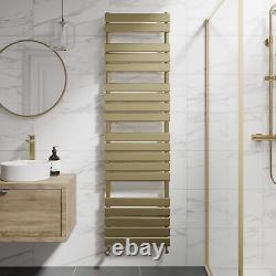 DuraTherm Flat Panel Heated Towel Rail Brushed Brass 1800 x 500mm