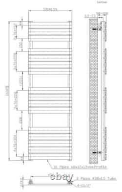 DuraTherm Flat Panel Heated Towel Rail Chrome 1600 x 500mm