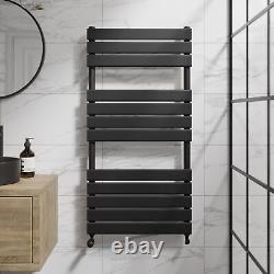 DuraTherm Flat Panel Heated Towel Rail Matt Black 1200 x 600mm