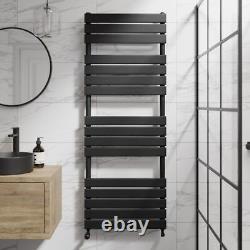 DuraTherm Flat Panel Heated Towel Rail Matt Black 1600 x 600mm