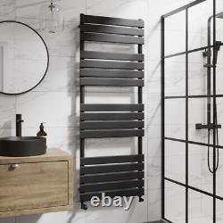 DuraTherm Flat Panel Heated Towel Rail Matt Black 1600 x 600mm