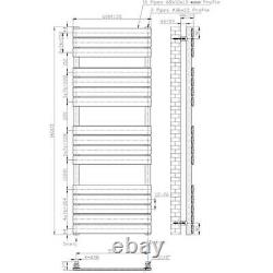 DuraTherm Flat Panel Heated Towel Rail Matt Black 1600 x 600mm