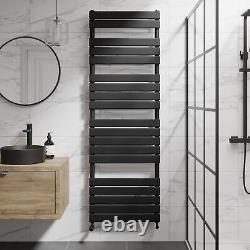 DuraTherm Flat Panel Heated Towel Rail Matt Black- 1800 x 600mm