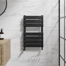 DuraTherm Flat Panel Heated Towel Rail Matt Black 650 x 400m
