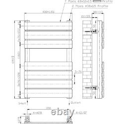 DuraTherm Flat Panel Heated Towel Rail Matt Black 650 x 400m