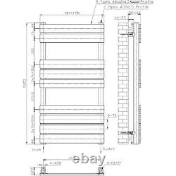 DuraTherm Flat Panel Heated Towel Rail Matt Black 950 x 500mm