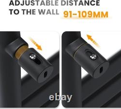 ELEGANT Flat Panel Heated Towel Rail Black Bathroom Ladder Radiator 1800 x 450